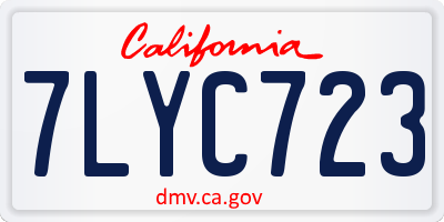 CA license plate 7LYC723