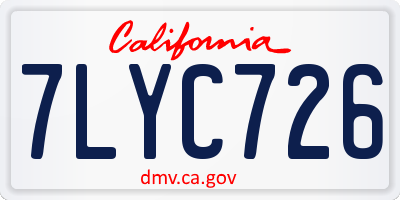 CA license plate 7LYC726