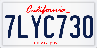 CA license plate 7LYC730