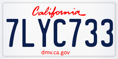 CA license plate 7LYC733
