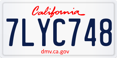 CA license plate 7LYC748
