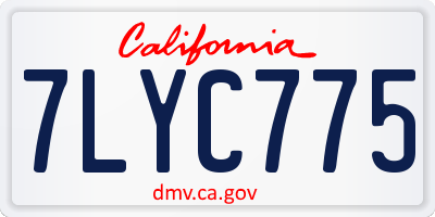 CA license plate 7LYC775