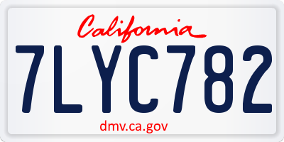 CA license plate 7LYC782