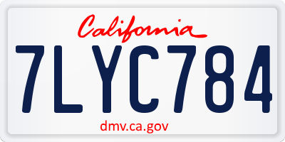 CA license plate 7LYC784