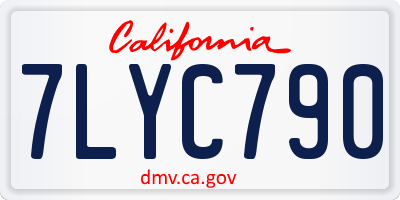 CA license plate 7LYC790