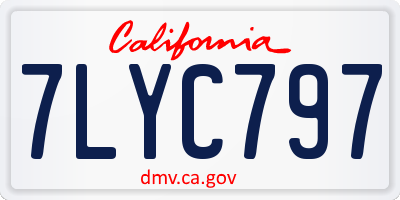 CA license plate 7LYC797