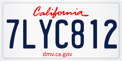 CA license plate 7LYC812