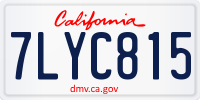 CA license plate 7LYC815