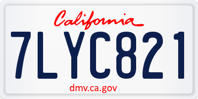 CA license plate 7LYC821