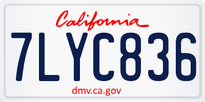 CA license plate 7LYC836