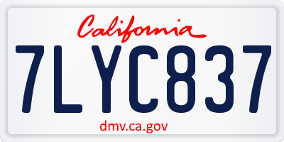 CA license plate 7LYC837