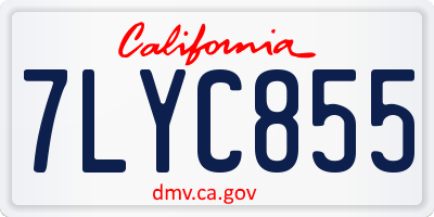 CA license plate 7LYC855