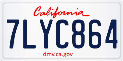 CA license plate 7LYC864