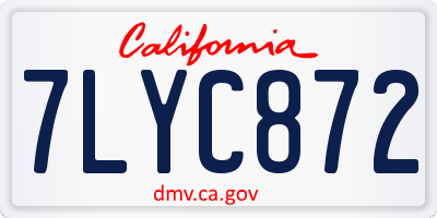 CA license plate 7LYC872