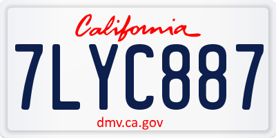 CA license plate 7LYC887