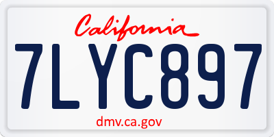 CA license plate 7LYC897