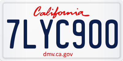 CA license plate 7LYC900