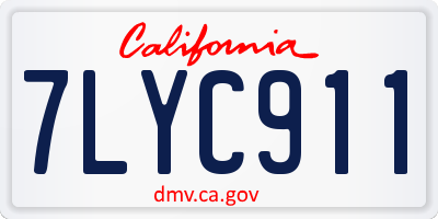 CA license plate 7LYC911