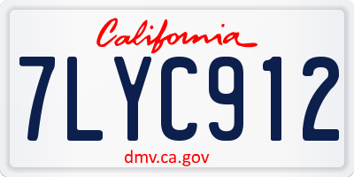 CA license plate 7LYC912