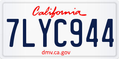 CA license plate 7LYC944