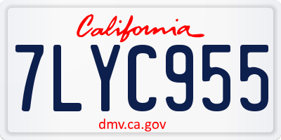 CA license plate 7LYC955