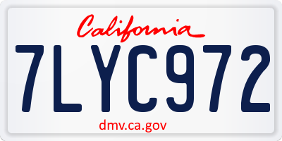 CA license plate 7LYC972