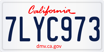 CA license plate 7LYC973