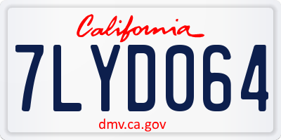 CA license plate 7LYD064