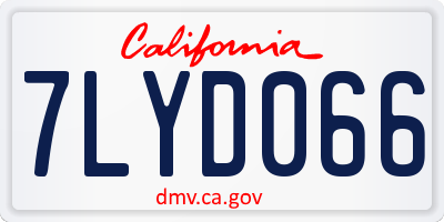 CA license plate 7LYD066