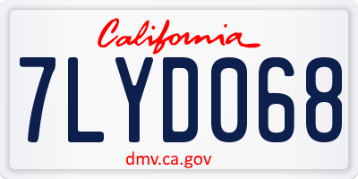 CA license plate 7LYD068