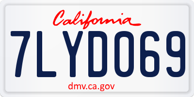CA license plate 7LYD069