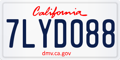 CA license plate 7LYD088