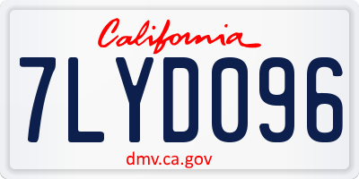 CA license plate 7LYD096