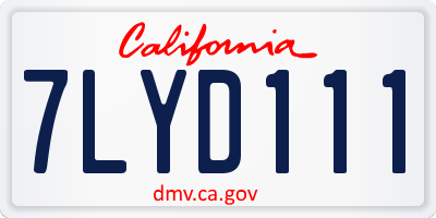 CA license plate 7LYD111