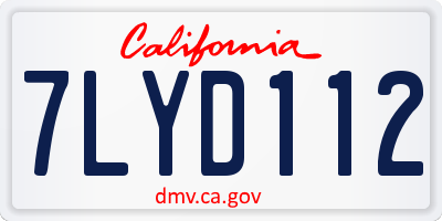 CA license plate 7LYD112