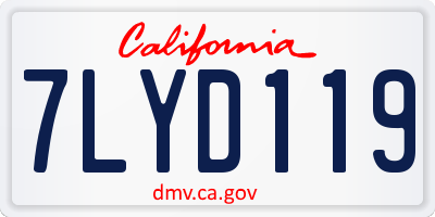 CA license plate 7LYD119