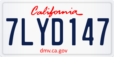 CA license plate 7LYD147