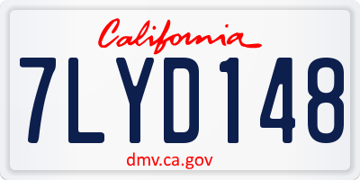 CA license plate 7LYD148