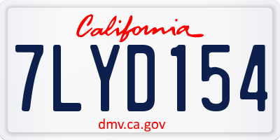 CA license plate 7LYD154