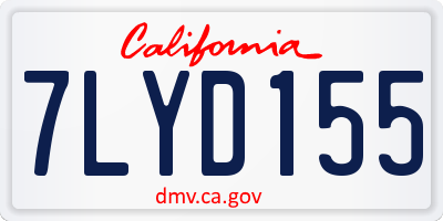 CA license plate 7LYD155