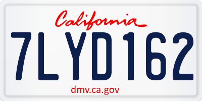 CA license plate 7LYD162