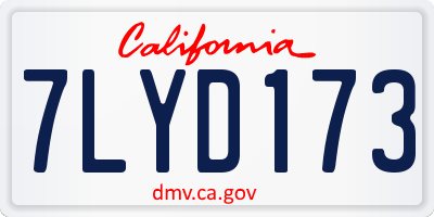 CA license plate 7LYD173