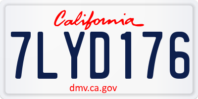 CA license plate 7LYD176