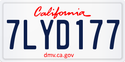 CA license plate 7LYD177