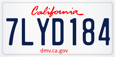 CA license plate 7LYD184