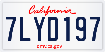 CA license plate 7LYD197