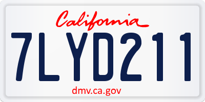 CA license plate 7LYD211