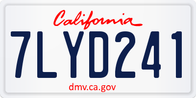 CA license plate 7LYD241