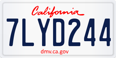 CA license plate 7LYD244