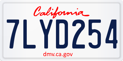 CA license plate 7LYD254
